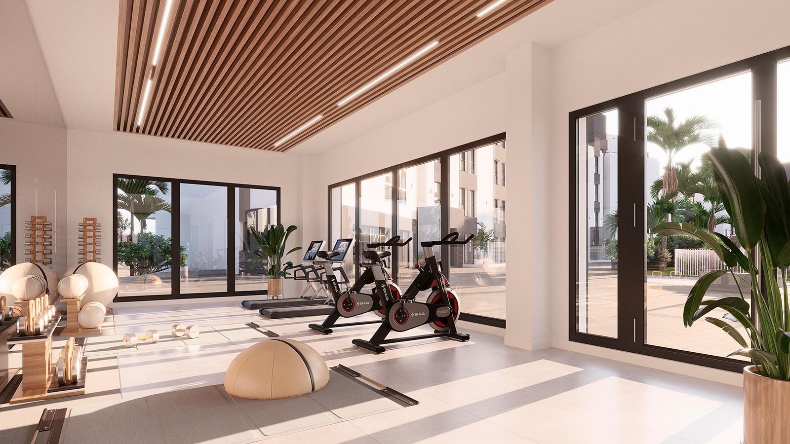 Nowoczesna siłownia ze sprzętem w Hipódromo Mijas